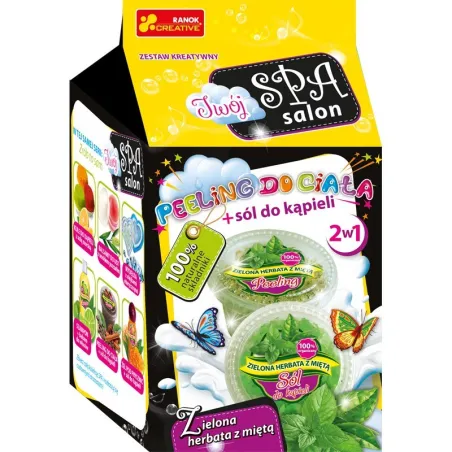 PEELING DO CIAŁA I SÓL DO KĄPIELI ZIELONA HERBATA Z MIĘTĄ ZESTAW KREATYWNY 9+ II GATUNEK - Ranok Creative
