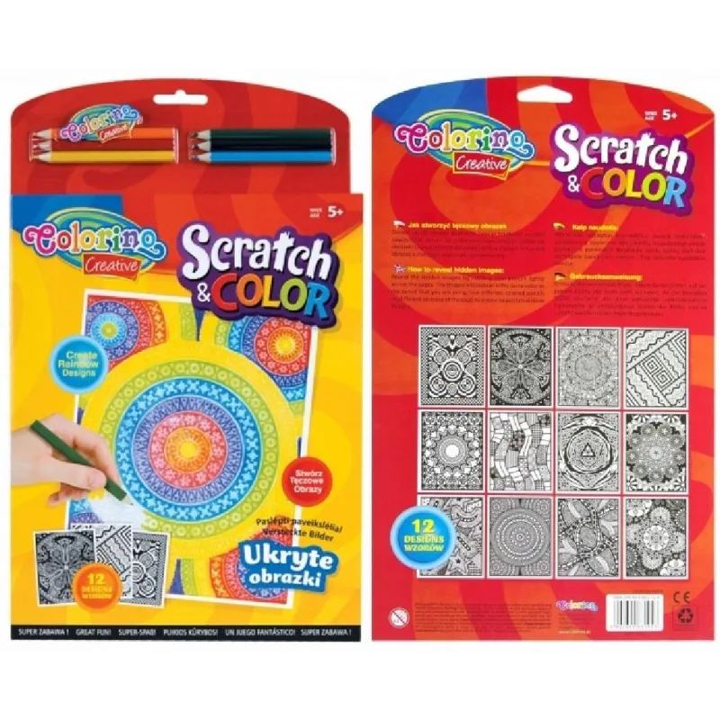 COLORINO SCRATCH&COLOR UKRYTE OBRAZKI 5+ - Colorino