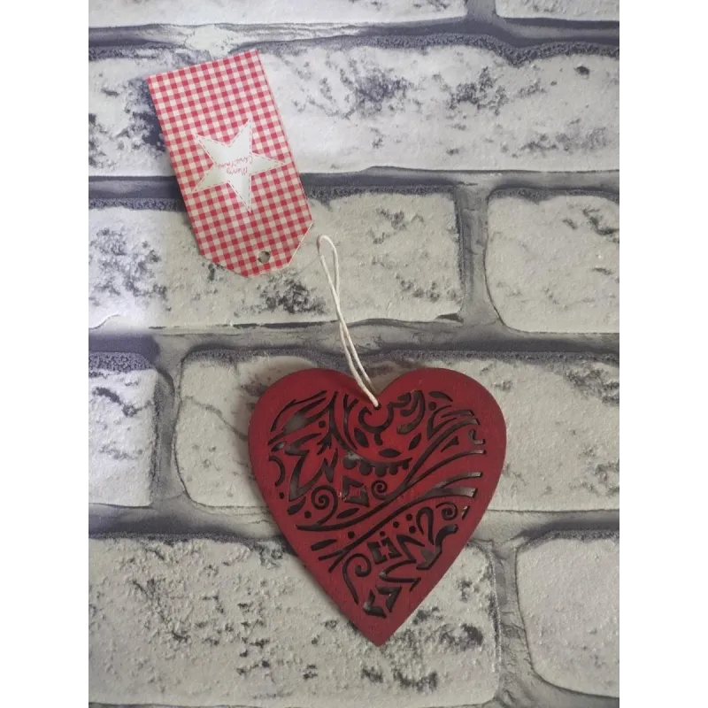SERCE DREWNIANE OZDOBNA ZAWIESZKA 8CM - Panon