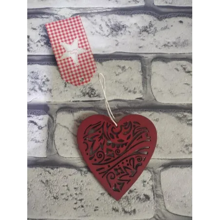 SERCE DREWNIANE OZDOBNA ZAWIESZKA 8CM - Panon