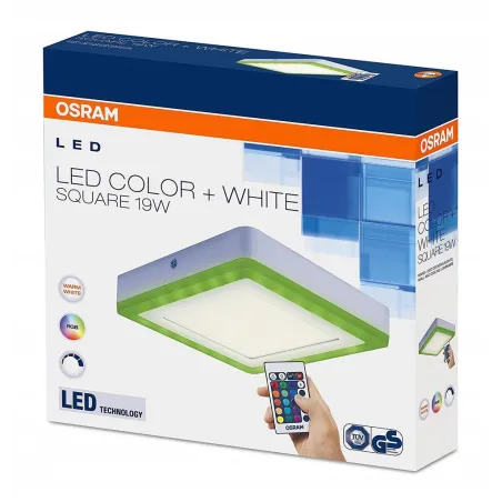 Oprawa Ścienna Sufitowa Kinkiet Led Color + White Sqare 19W Z Pilotem Osram Oprawa Ścienna Sufitowa Kinkiet Led Color + White Sqare 19W Z Pilotem Osram