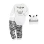 Zebra Komplet Niemowlęcy. Body Z Długim Rękawem + Czapka + Półśpiochy Rozmiar 68