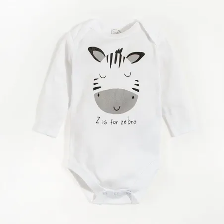 Zebra Komplet Niemowlęcy. Body Z Długim Rękawem + Czapka + Półśpiochy Rozmiar 68