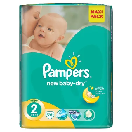 PIELUCHY PAMPERS NEW BABY-DRY 2 MINI 3-6 KG 76 SZT.