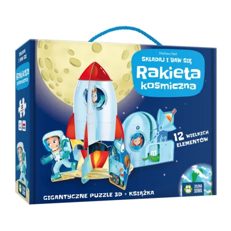 RAKIETA KOSMICZNA SKŁADAJ I BAW SIĘ PUZZLE 3D + KSIĄŻKA 4+ - Zielona Sowa