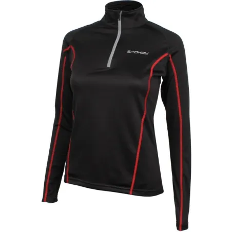 BLUZA DAMSKA BIEGOWA WARMRACER W CZARNO CZERWONA ROZMIAR M SPOKEY - Spokey