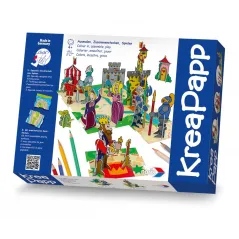 ZAMEK RYCERSKI Z FIGURKAMI PUZZLE PRZESTRZENNE DO KOLOROWANIA + KREDKI (KREAPAPP)