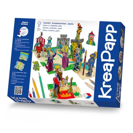 ZAMEK RYCERSKI Z FIGURKAMI PUZZLE PRZESTRZENNE DO KOLOROWANIA + KREDKI (KREAPAPP)