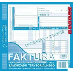FAKTURA VAT 2/3 A4 NETTO DLA JEDNOSTEK SAMORZĄDU TERYTORIALNEGO TYP: 118-2E 