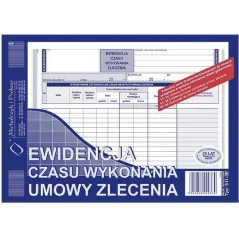EWIEDENCJA CZASU WYKONANIA UMOWY ZLECENIA A5 TYP:511-3E 