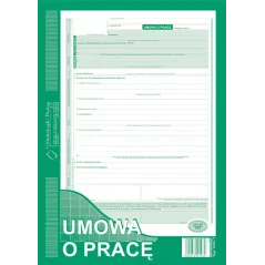 UMOWA O PRACĘ A4 TYP:500-1N NOWA 