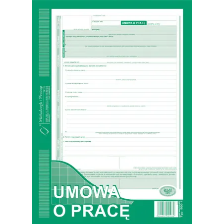 UMOWA O PRACĘ A4 TYP:500-1N NOWA 