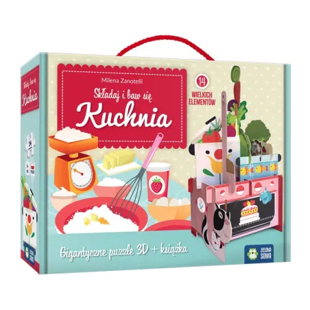 KUCHNIA SKŁADAJ I BAW SIĘ PUZZLE 3D + KSIĄŻKA 4+ - Zielona Sowa
