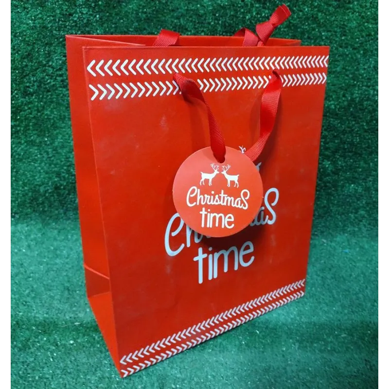 TORBA PREZENTOWA ŚWIĄTECZNA CZERWONA CHRISTMAS TIME - Panon