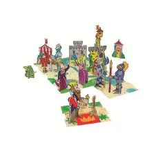 ZAMEK RYCERSKI Z FIGURKAMI PUZZLE PRZESTRZENNE DO KOLOROWANIA + KREDKI (KREAPAPP)