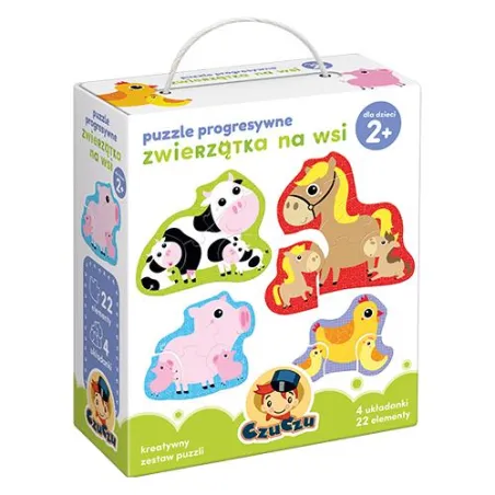 ZWIERZĄTKA NA WSI PUZZLE PROGRESYWNE CZUCZU 2+