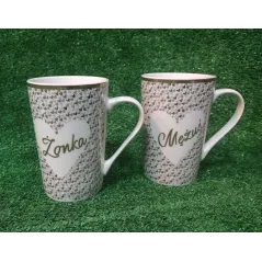 ZESTAW KUBKÓW CERAMICZNYCH ŻONKA I MĘŻUŚ 330ML - Panon