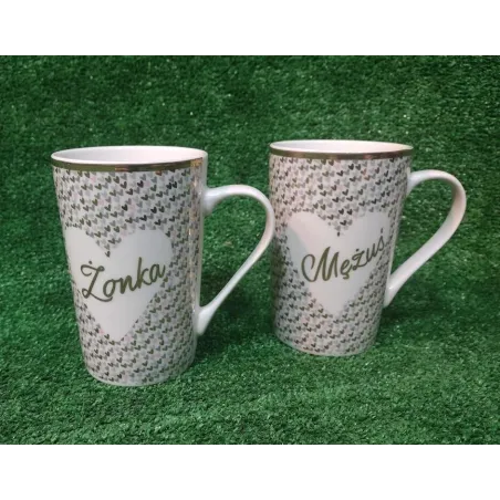 ZESTAW KUBKÓW CERAMICZNYCH ŻONKA I MĘŻUŚ 330ML - Panon
