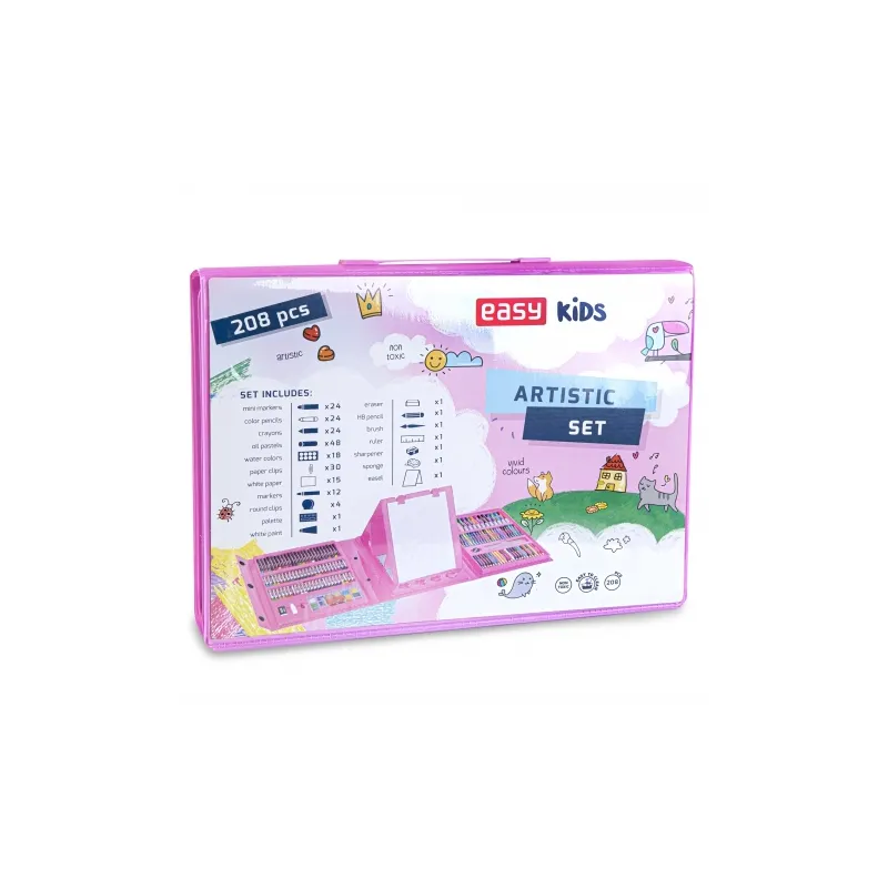ZESTAW ARTYSTYCZNY 208 ELEMENTÓW EASY KIDS