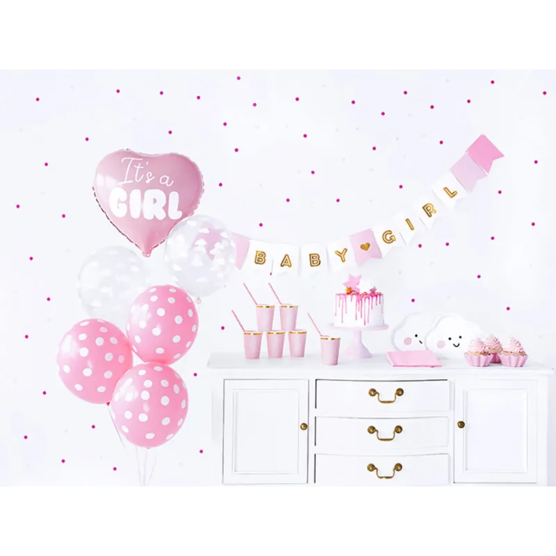 ZESTAW DEKORACJI IT'S A GIRL RÓŻOWY BABY SHOWER