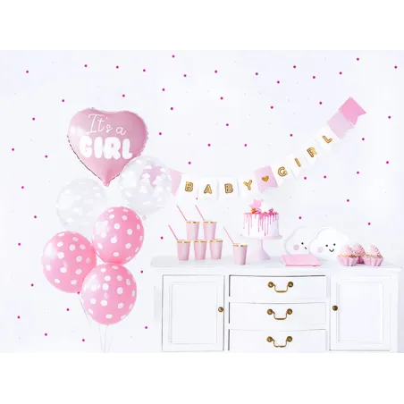ZESTAW DEKORACJI IT'S A GIRL RÓŻOWY BABY SHOWER