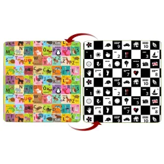 ALFABET/CYFRY/OBRAZKI PIANKOWA MATA EDUKACYJNA DWUSTRONNA 3W1 HUMBI 180 X 150 CM - Humbi