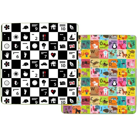 Alfabet/Cyfry/Obrazki Piankowa Mata Edukacyjna Dwustronna 3W1 Humbi 180 X 150 X 1 Cm