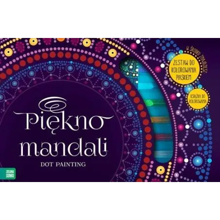 PIĘKNO MANDALI ZESTAW DO KOLOROWANIA PIASKIEM + KSIĄŻKA - Zielona Sowa