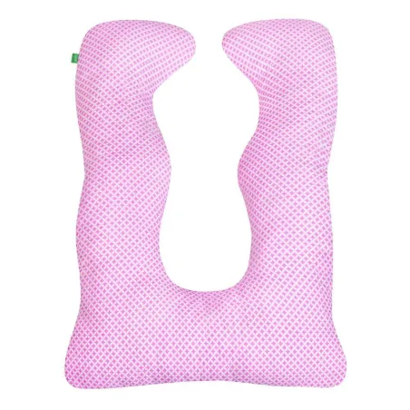 PODUSZKA DLA KOBIET W CIĄŻY "U" RÓŻ KARO 130 X 100 CM LULANDO II GATUNEK