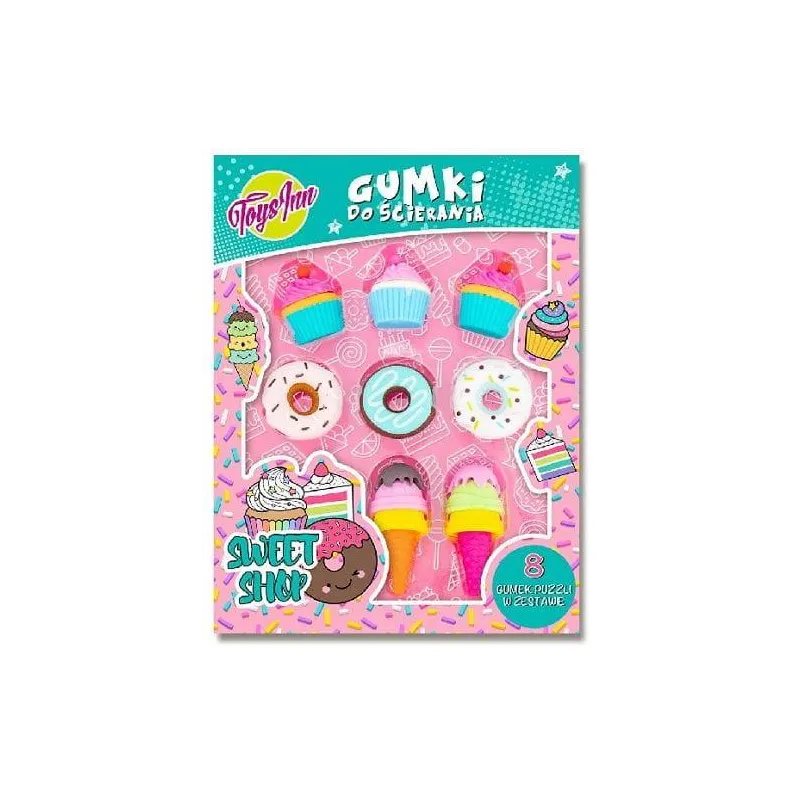 GUMKI DO ŚCIERANIA PUZZLE SWEET SHOP - Stnux