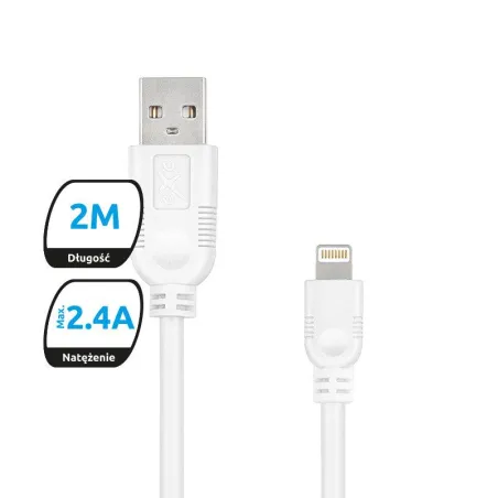 KABEL USB - LIGHTNING APPLE IPHONE 2M BIAŁY EXC WHIPPY - eXc mobile