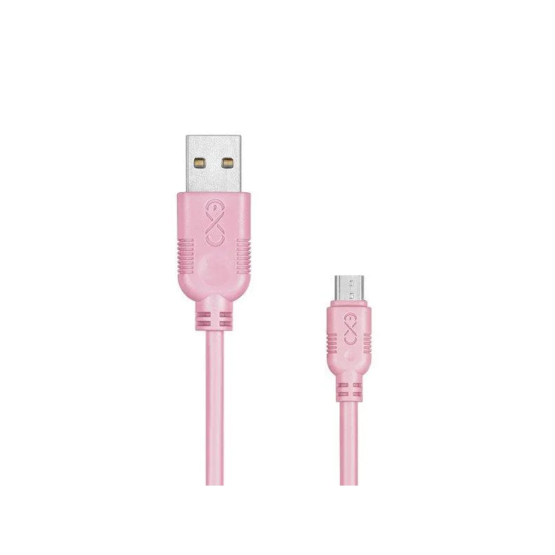 KABEL USB - MICRO USB 200 CM EXC WHIPPY RÓŻOWY