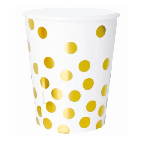 KUBECZKI PAPIEROWE ZŁOTE GROSZKI 270ML 6SZT. - Godan
