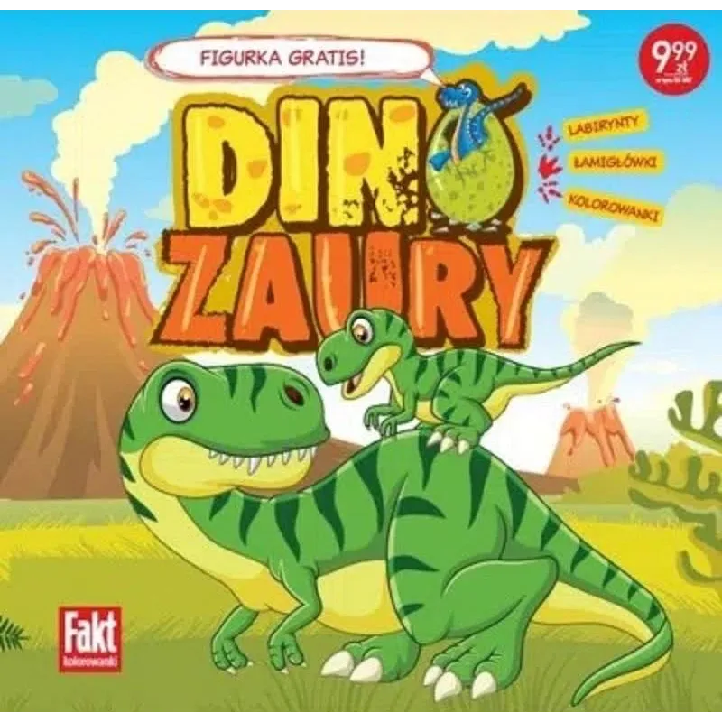 DINOZAURY. LABIRYNTY, ŁAMIGŁÓWKI, KOLOROWANKI + FIGURKA - Ringier Axel Springer