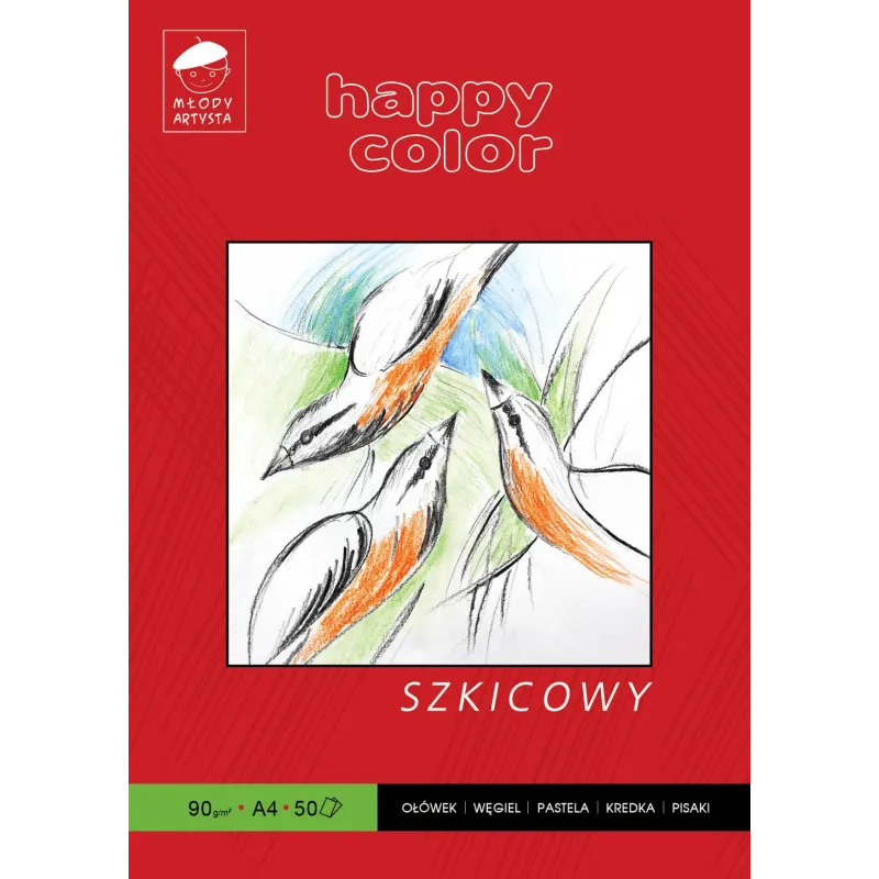 BLOK SZKICOWY A4 MŁODY ARTYSTA 50 KARTEK HAPPY COLOR - GDD