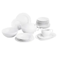 Zestaw Obiadowy Klasyka Biała Porcelana Mariapaula 6/24