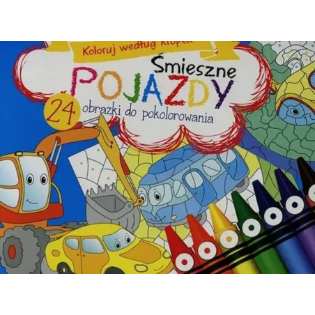 Śmieszne Pojazdy. Koloruj Według Kropek Śmieszne Pojazdy. Koloruj Według Kropek