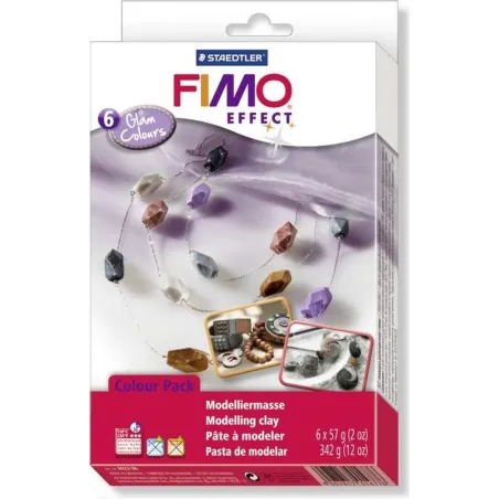 MODELINA FIMO 6 KOLORÓW BIŻUTERIA KOLORY EFEKTOWNE FIMO SOFT