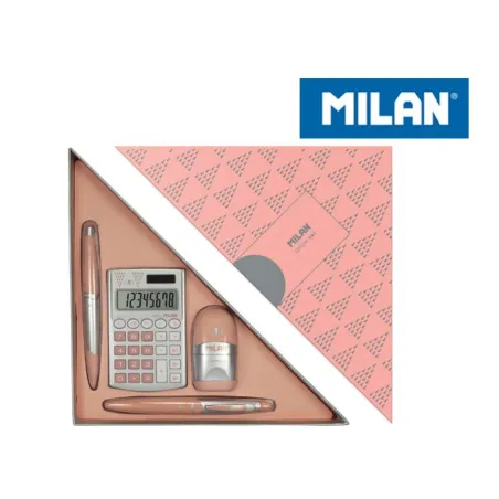 ZESTAW UPOMINKOWY MILAN SILVER RÓŻOWY - Milan