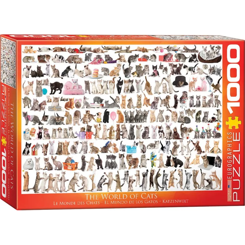 PUZZLE ŚWIAT KOTÓW 1000 ELEMENTÓW 10+ - Eurographics Puzzle