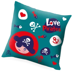 PODUSZKA LOVE PIRATES 45X45 CM - Kids Euroswan