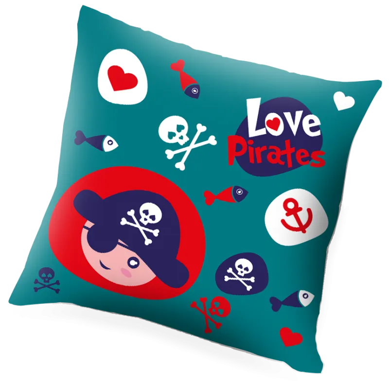 PODUSZKA LOVE PIRATES 45X45 CM - Kids Euroswan