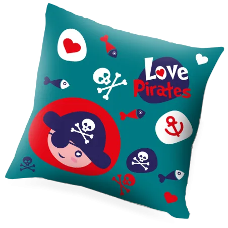 PODUSZKA LOVE PIRATES 45X45 CM - Kids Euroswan