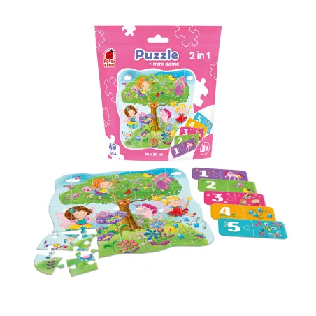 PUZZLE WRÓŻKI 49 ELEMENTÓW + MINI GRA 3+ - Roter-Kafer