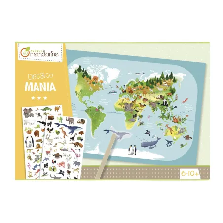 ZESTAW DECALCO MANIA MAPA WYSTĘPOWANIA ZWIERZĄT 6+ - AVENUE MANDARINE
