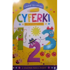 ZADANIE DLA KREDKI. CYFERKI DO KOLOROWANIA Z DUŻYMI NAKLEJKAMI - Olesiejuk