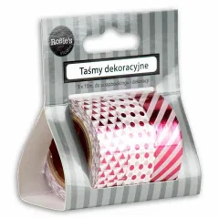TAŚMA PAPIEROWA DO SCRAPBOOKINGU 3 SZT. RÓŻ - Panon