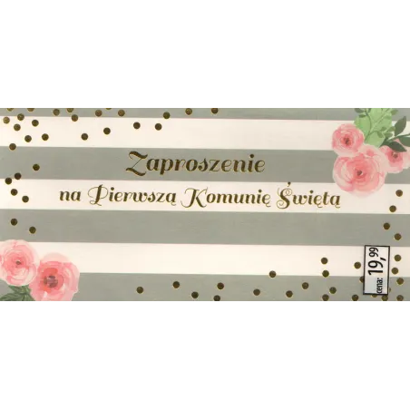 ZAPROSZENIE NA PIERWSZĄ KOMUNIĘ ŚWIĘTĄ 5SZT. + KOPERTY - Panon