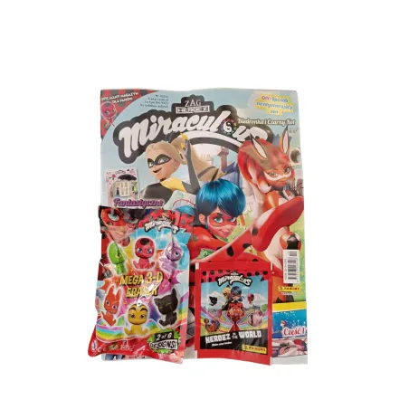 MIRACULOUS BIEDRONKA I CZARNY KOT OFICJALNY MAGAZYN FANA NR 05/22 + NAKLEJKI + GUMKI 3D - Panini