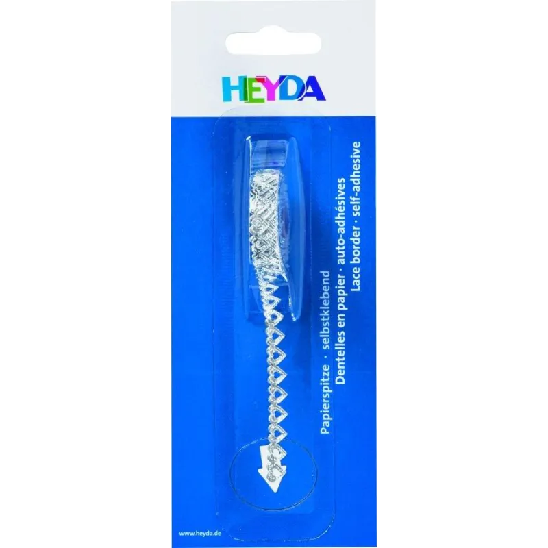 TAŚMA PAPIEROWA SAMOPRZYLEPNA SERCA SREBRNA - Heyda